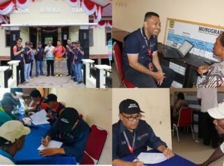 Rombongan tim peneliti Institut Jambatan Bulan (IJB) tiba di Kampung Kokonao, Distrik Mimika Barat, Kabupaten Mimika
