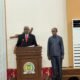 Bupati Mimika Johannes Rettob saat menyampaikan jawaban Pemerintah dalam paripurna APBD P Mimika 2026.