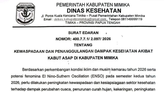 Surat Edaran Dinkes Mimika.
